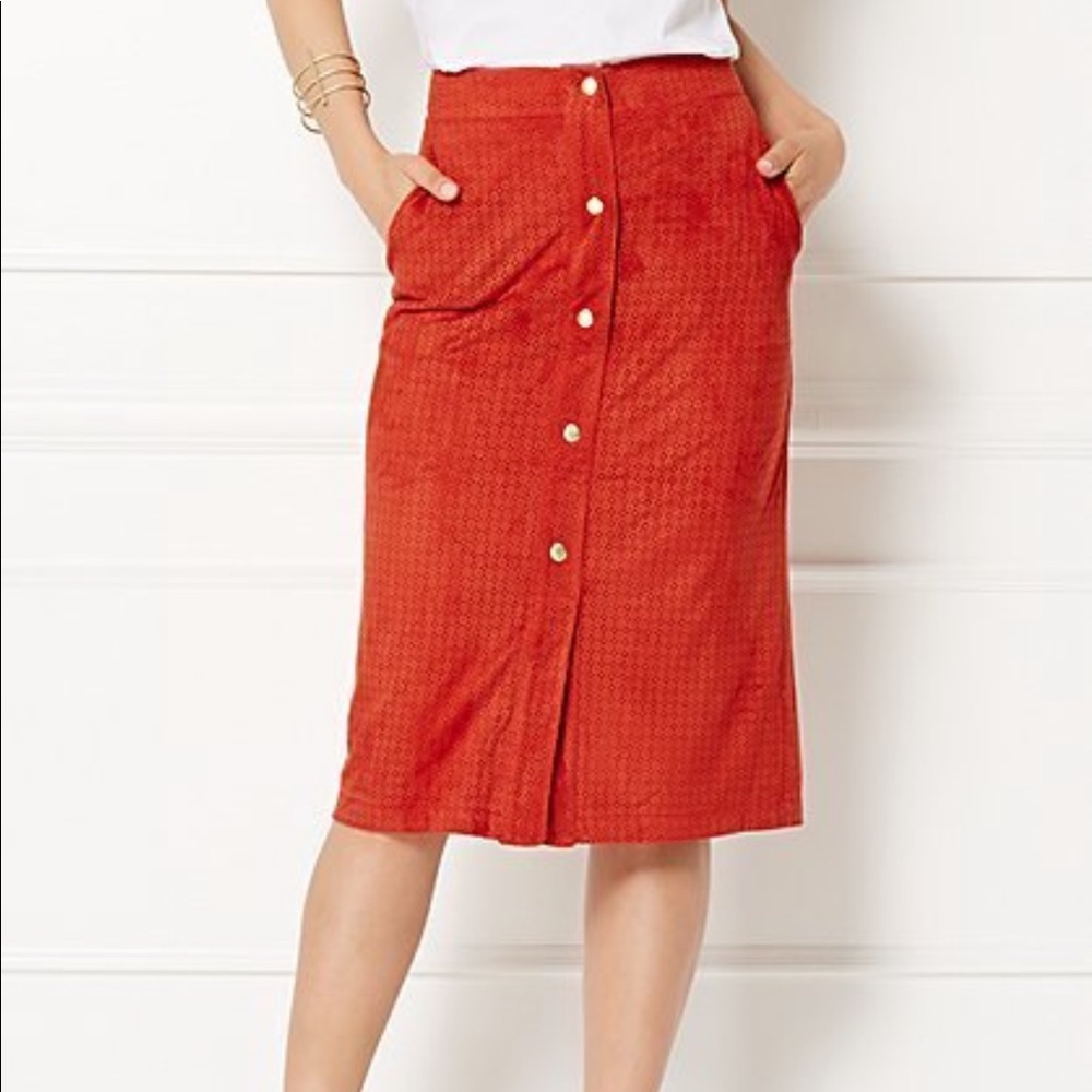 Eva Mendes New York & Company Burnt Orange Skirt